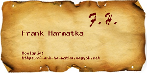 Frank Harmatka névjegykártya